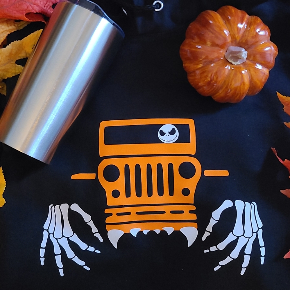 XL Jeep Hoodie sweatshirt #jeep & jack #skellington fall design